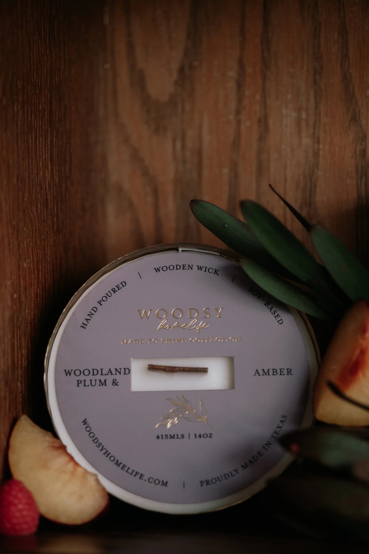 Woodland Plum & Amber Brass Bowl Candle