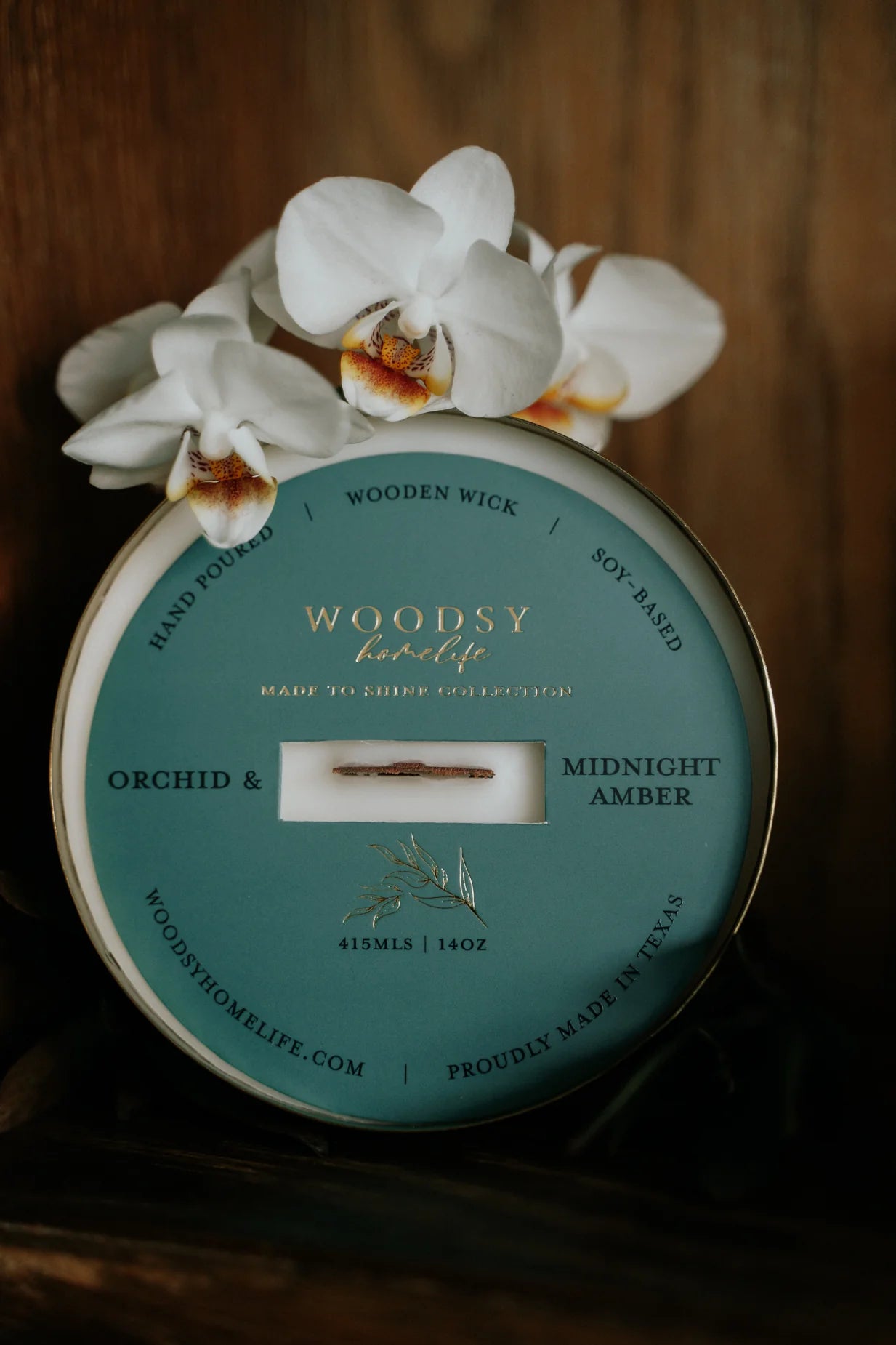Orchid & Midnight Amber Brass Bowl Candle (Copy)