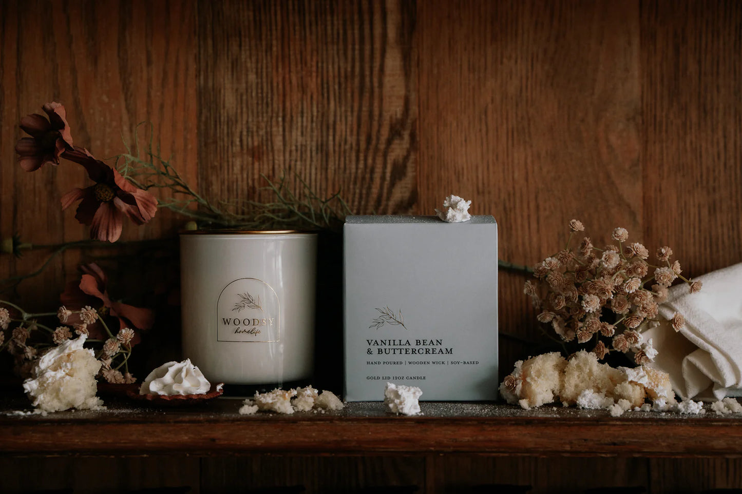 Vanilla Bean & Buttercream 12oz Glass Candle