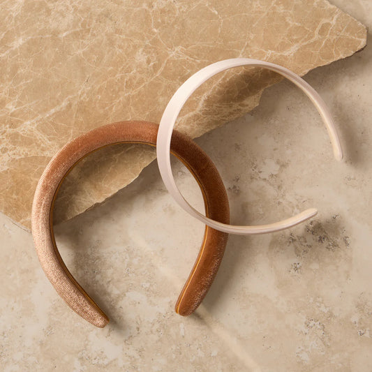 Cream & Camel Satin & Velvet Headbands