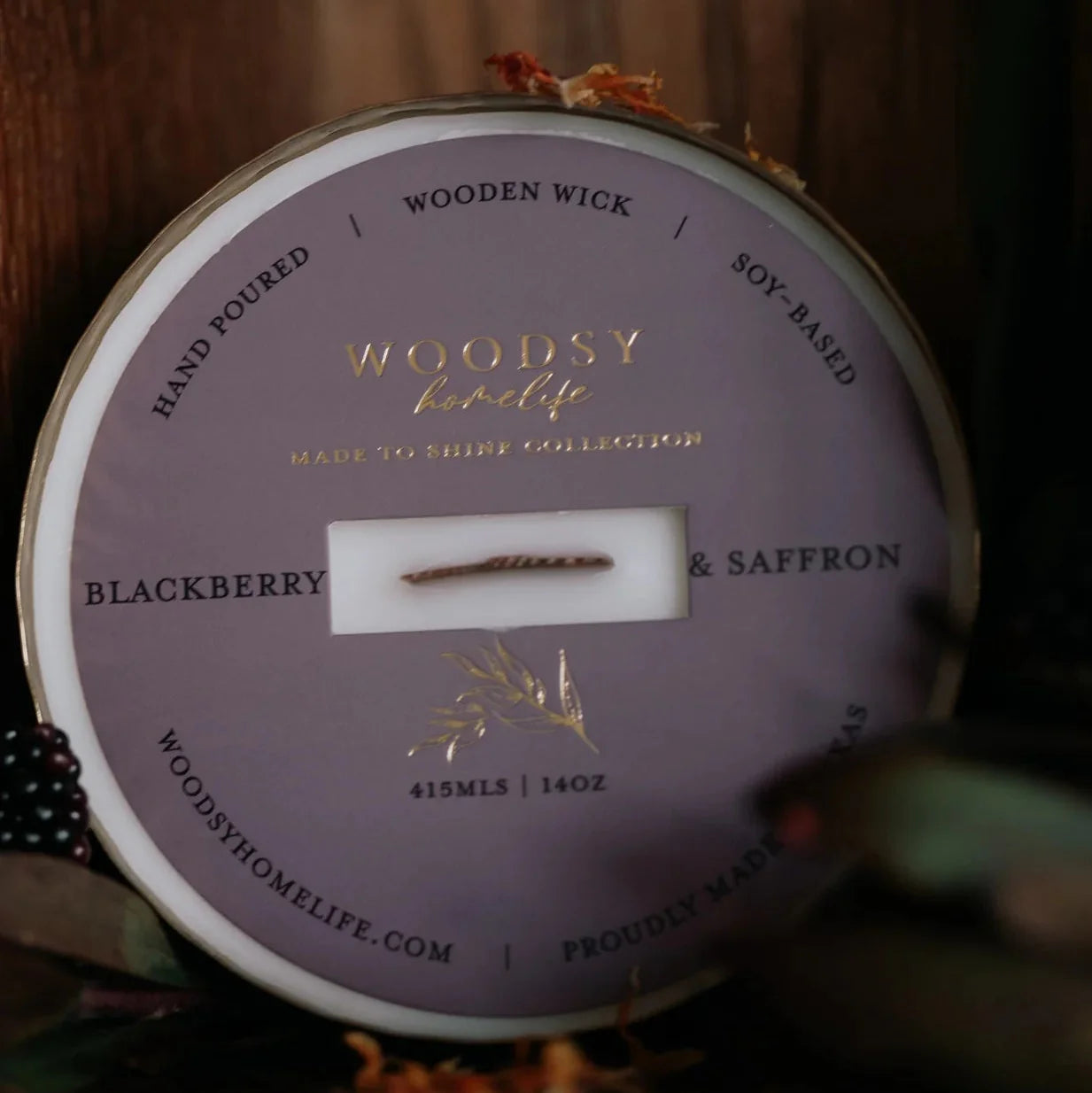 Black Berry & Saffron Brass Bowl Candle