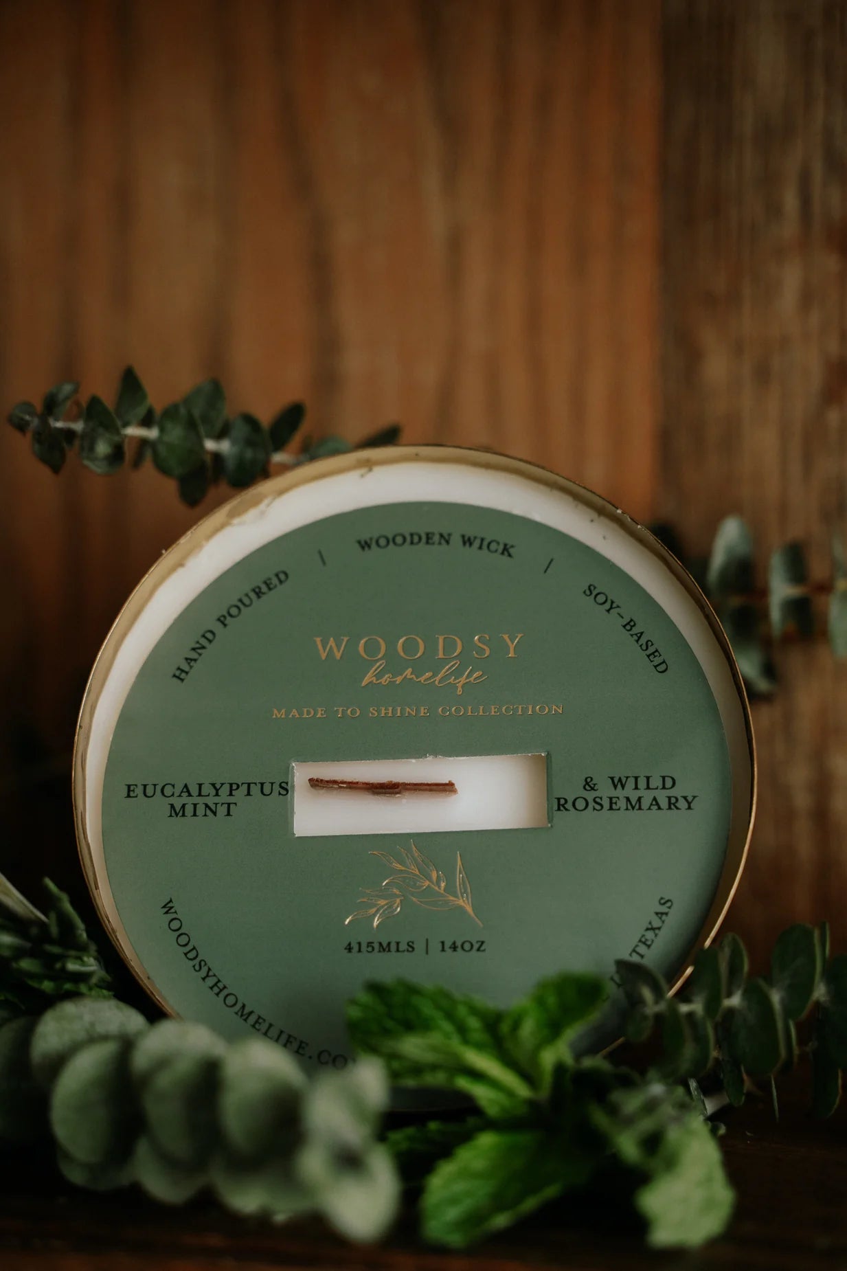 Eucalytus Mint & Wild Rosemary Brass Bowl Candle