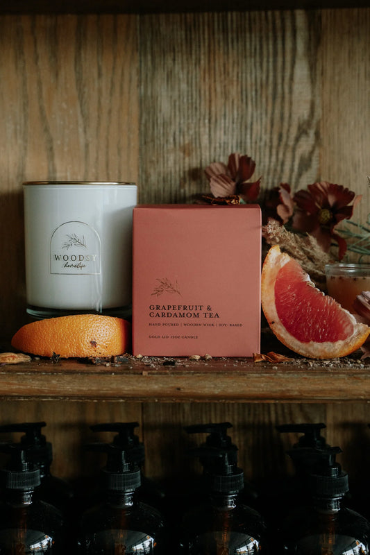 Grapefruit & Cardamom Tea 12oz Glass Candle