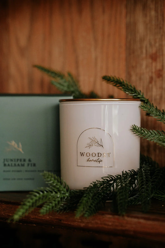 Juniper & Balsam Fir 12oz Glass Candle