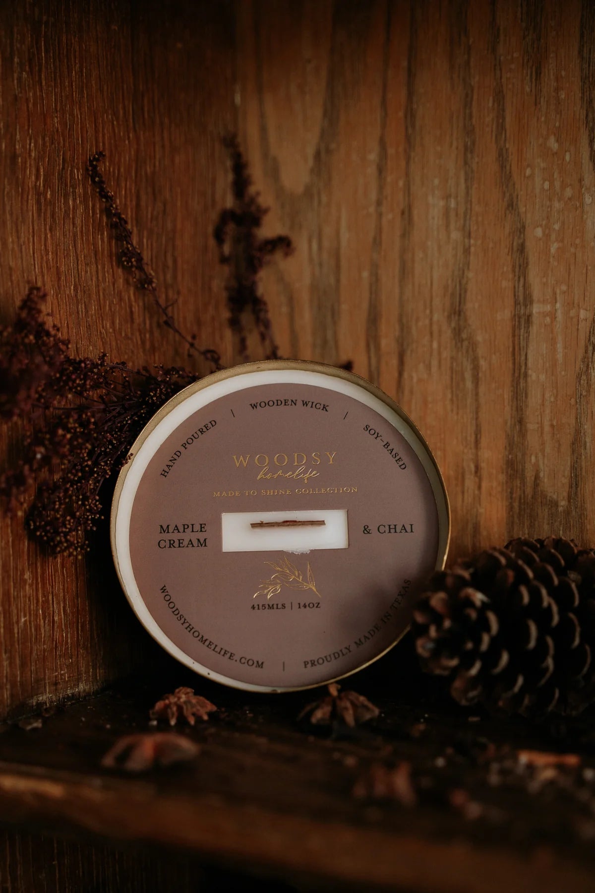 Maple Cream & Chai Brass Bowl Candle