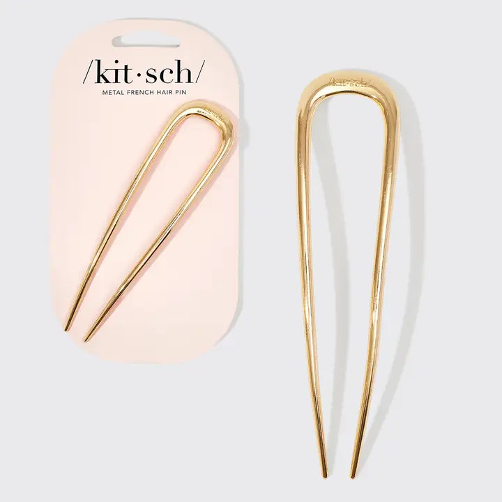 kitsch gold metal french hair pin