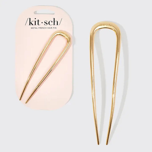 kitsch gold metal french hair pin
