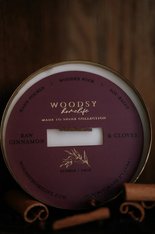Raw Cinnamon & Cloves Brass Bowl Candle