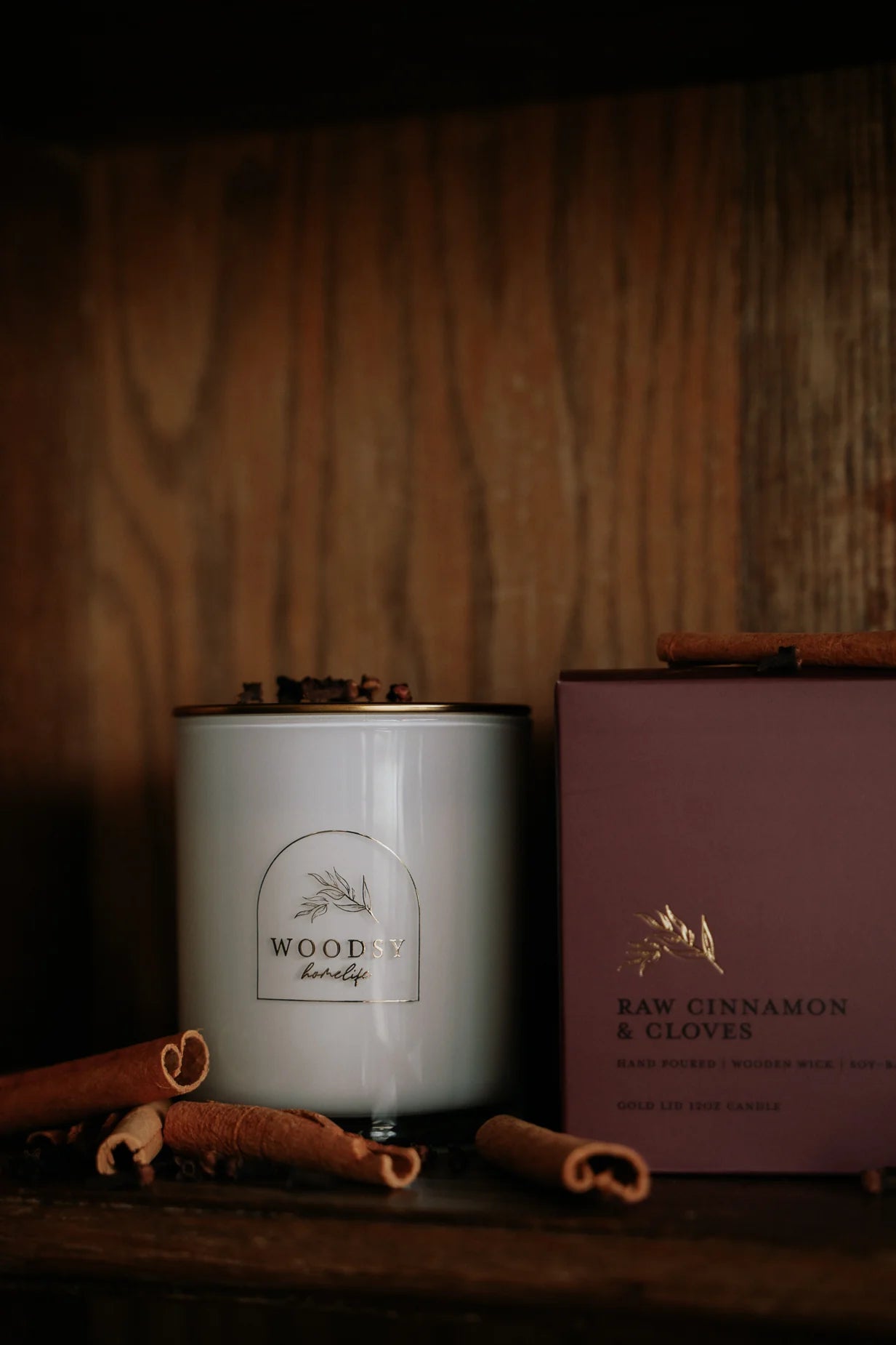 Raw Cinnamon & Cloves 12 oz Glass Candle